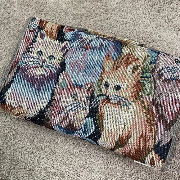 Tapestry Bag OS Brown Cats Shopping Travel Tote Wheels Foldable Farmers Market - Picture 12 of 13